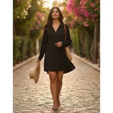 Saida de Praia Vestido Chemise Traje de Banho Feminino Manga Longa Fashion