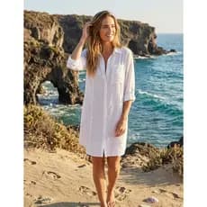 Saída de Praia Camisa Chemise Feminina Moda Verão Chic Lançamento Premium Tendência  Luxo