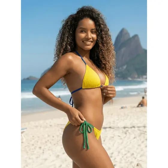 [PROMOÇÃO] Biquini Cortininha Brasil Copa Do Mundo Moda Praia Feminina Verão Confortável Premium