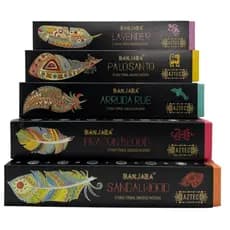 Incenso Banjara Aztec Smudge Kit Completo Lavanda Palo Santo Arruda Sândalo Dragon Blood