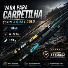 Vara de Pesca Ágata 6-12lbs 1,65m Ação Rápida Alta Sensibilidade Para Carretilha