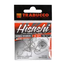 Anzol Trabucco Hisashi Micro Barb N°4  a N°16 - 15 Un Aço Carbono Alta Resistência Pesca