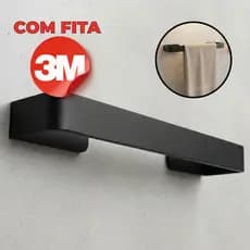 Organizador Banheiro Porta Toalha Rosto Adesivo Resistente Sem Furo 25cm + Gancho Multiuso