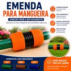 Emenda para mangueira jardim horta quintal gramado resistente 3/4