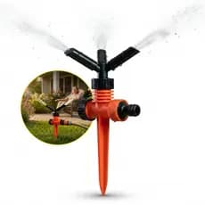 Irrigador de Jardim horta gramado água Giratório com 3 Jatos regador