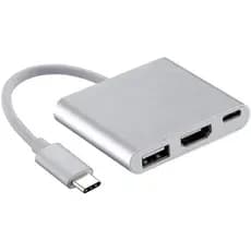 Adaptador Dex Para Samsung Usb 3.1 Tipo C Hub Thunderbolt 3.0 X Hdmi Usb 3 4k Prata