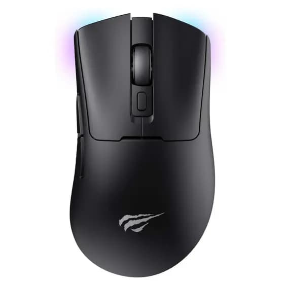 Havit Mouse Gamer Tri-Mode MS966SE Black, Sem Fio e Com Fio, USB, Bluetooth, Wireless 2.4GHz, RGB, 7 Botões, 800-1600-24