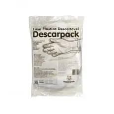 Luva Plástica Não Estéril Descartável Descarpack - Pct com 100 unds