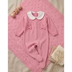 Saída Maternidade Menina Tricô Luxo Macacão e Manta Tricot Roupa de Bebe Menina