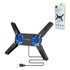 Suporte Notebook X-cell Preto C/ Cooler 2 Ventoinhas Antiderrapante Silencioso Azul