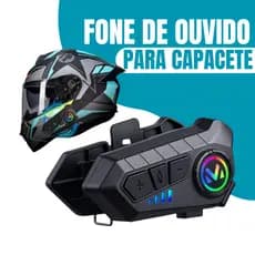 Fone Capacete V10 de Ouvido Moto Bluetooth Intercomunicador | Controle de Voz e Resistente à Água