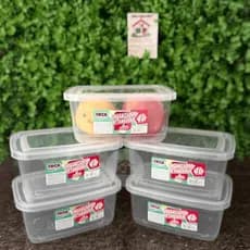 Kit Potes Plásticos Marmita 1L Organizadores Hermética BPA Free Freezer, Micro-ondas, Reutilizável