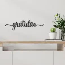 Quadro Decorativo Gratidão MDF Preto 3mm