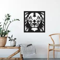 Quadro decorativo leão mdf