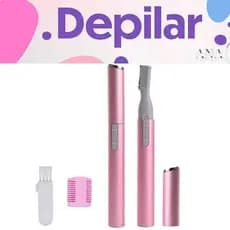 Mini Aparador Facial Caneta Elétrico | Depilador Portátil Buço, Sobrancelha, Nariz | CORES ROSA E PRETO