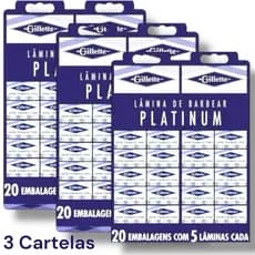 Cartela de Lâminas Gillette Platinum Barbear Barbeiro Barbearia Estética