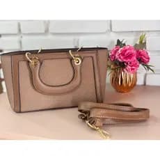 Bolsa Feminina Pequena Tiracolo Moderna Handbag Estruturada Texturizada com Alça Tranversal Removível