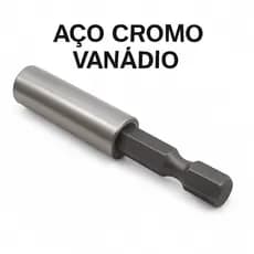 Extensão Magnética para Bits 1/4 60mm Jogo Parafusadeira Elétrica Cromo Vanádio Manual