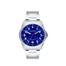 Relogio Orient Masculino Prata Fundo Azul Mbss1154a D2sx