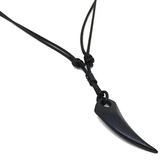 Colar Unissex Dente De Tubarão All Black Regulável