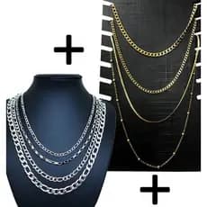 Corrente Aço Dourada 10x + 10x Prateada Atacado Revenda Kit