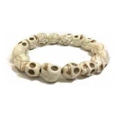 Pulseira De Bolinha Caveira De Cerâmica