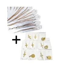 Corrente Dourada Aço Inox 20 + 20un Pingente Dourado Atacado