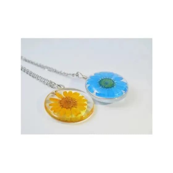 Colar Aço Girassol Flor Amarelo Branco Kit 23 Atacado