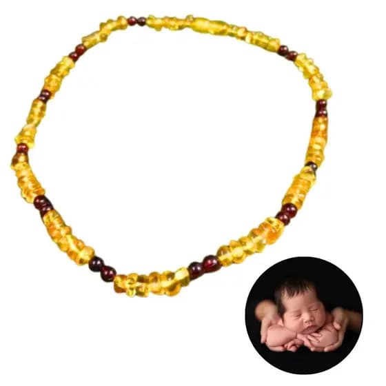 Colar Terapêutico de Âmbar Conforto e Beleza para Seu Bebê