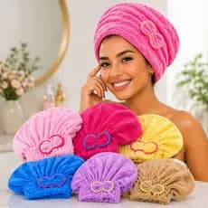 Touca Para Secar Cabelo Mágica Touca de Banho Absorvente Toalha Microfibra | Envio Imediato