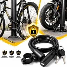 Cadeado Bicicleta Cabo de Aço Reforçado Trava Segurança Para Bike Moto Anti Roubo | Envio Imediato