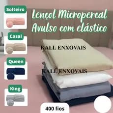 Lençol Com Elástico Avulso 400 Fios Micropercal Poliéster Liso Toque Macio