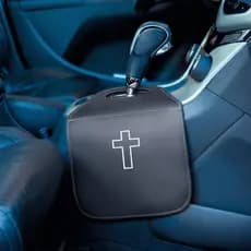 Lixeiras Para Carros Costura Reforçada Personalizada Organizador Acessório Veicular Cristão