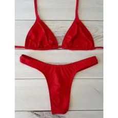 Biquini feminino asa delta fio dental busto cortininha ambos forrados