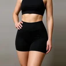 Short Leg Feminino Academia Fitness Cintura Alta Estilo