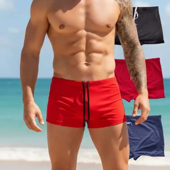 Sunga Boxer Masculina Toda Forrada Com Cordão Interno Praia Piscina E Natação