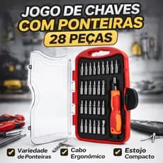 Kit Chave Multifuncoes 28 Pcs Organizacao Resistentes Estojo Ferramentas Profissional