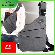 Bolsa Bag Pochete Transversal Slim Impermeável Preto