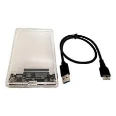 Case HD Externo Transparente Para HD/SSD SATA 2,5″ Adapta...