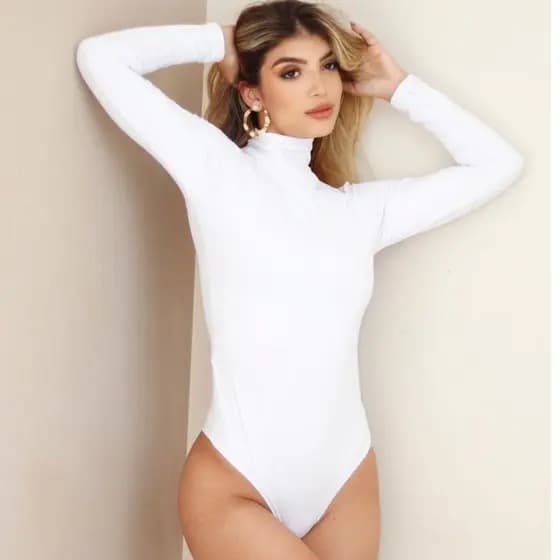 Bore, Body Manga Longa Moda Gringa Feminina Poliamida