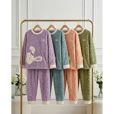 Pijama Feminino Plush Fleece Coelhinho Peluciado Inverno 5670