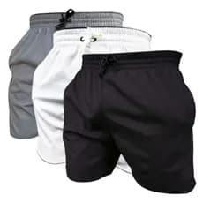 KIT 3 SHORTS maurisinho lisa tactel com elastano casual praia academia foteball