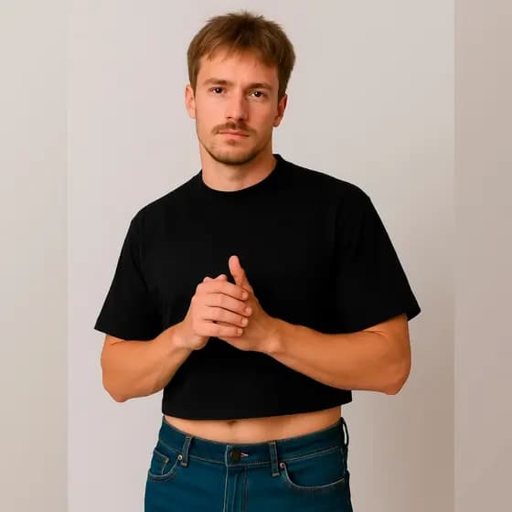 Cropped Masculino 100% Algodão  Preto Oversized