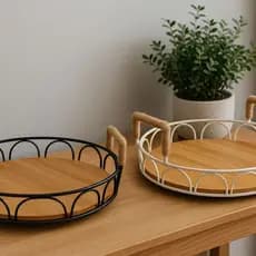 Bandeja Organizadora Tipo Vime Oval para Armazenamento de Frutas e Vegetais Utensílios de cozinha