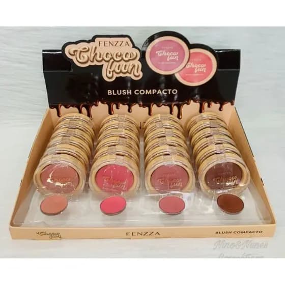 Box C/24 Blush Compacto ChocoFun Fenzza Novidade Atacado
