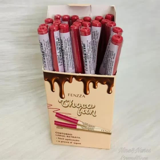 Caixinha C/24 Lápis retrátil Labial ChocoFun Fenzza atacado