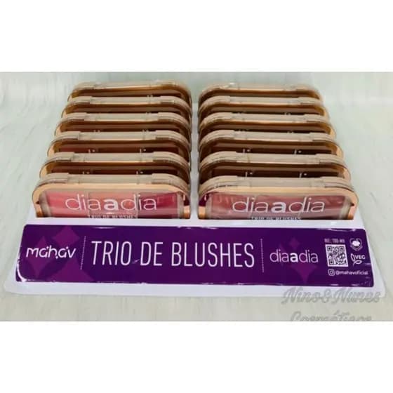 Box C/12 Trio de Blushes Mahav Atacado novidade