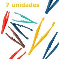 KIT 7 Pinça Infantil de Plástico Para Fortalecer e Desenvolver a Coordenação Motora Fina