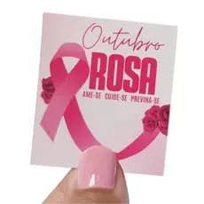 Mini Cartão Tag Outubro Rosa Cliente Encomenda Presente Conscientização