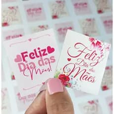 Mini Cartão Tag Feliz Dia das Mães Cliente Presente Encomenda